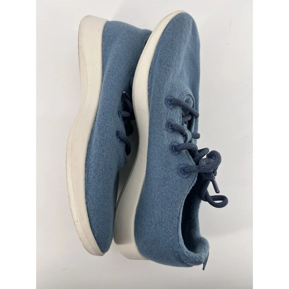 Allbirds Runner Shoes Mens 10 Blue Merino Wool Lace‎ Up Washable 0319 NV1 Casual